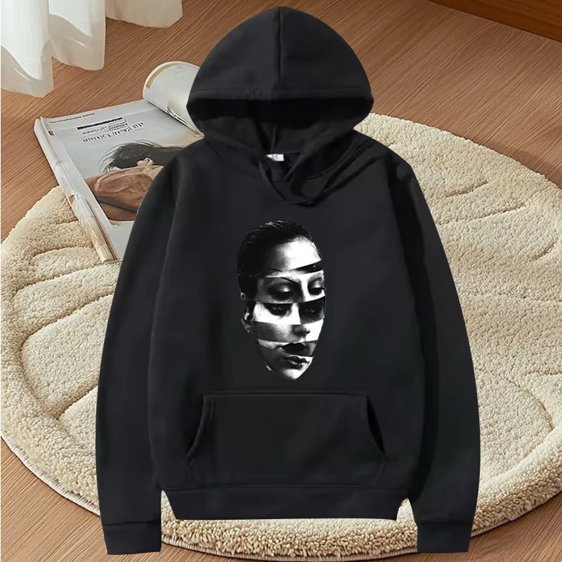 

LADY GAGA MAYHEM head Classic graphics hoodie 2025 men women vintage Long sleeve Sweatshirt with print oversized hoodie unisex