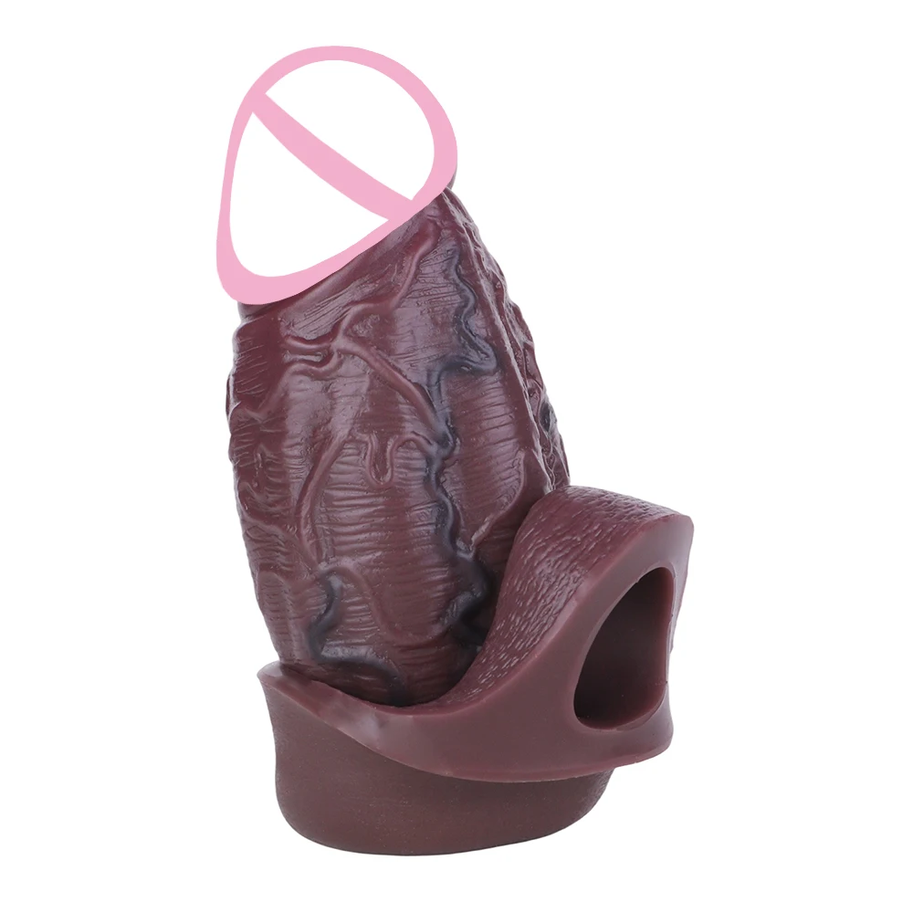 NNSX Nero Hollow Dildo Cazzo Ingranditore Manicotto Del Pene Maschile Ritardo Eiaculazione Anelli Glande Realistici Giocattoli Del Sesso Per Adulti Ispessimento Del Pene