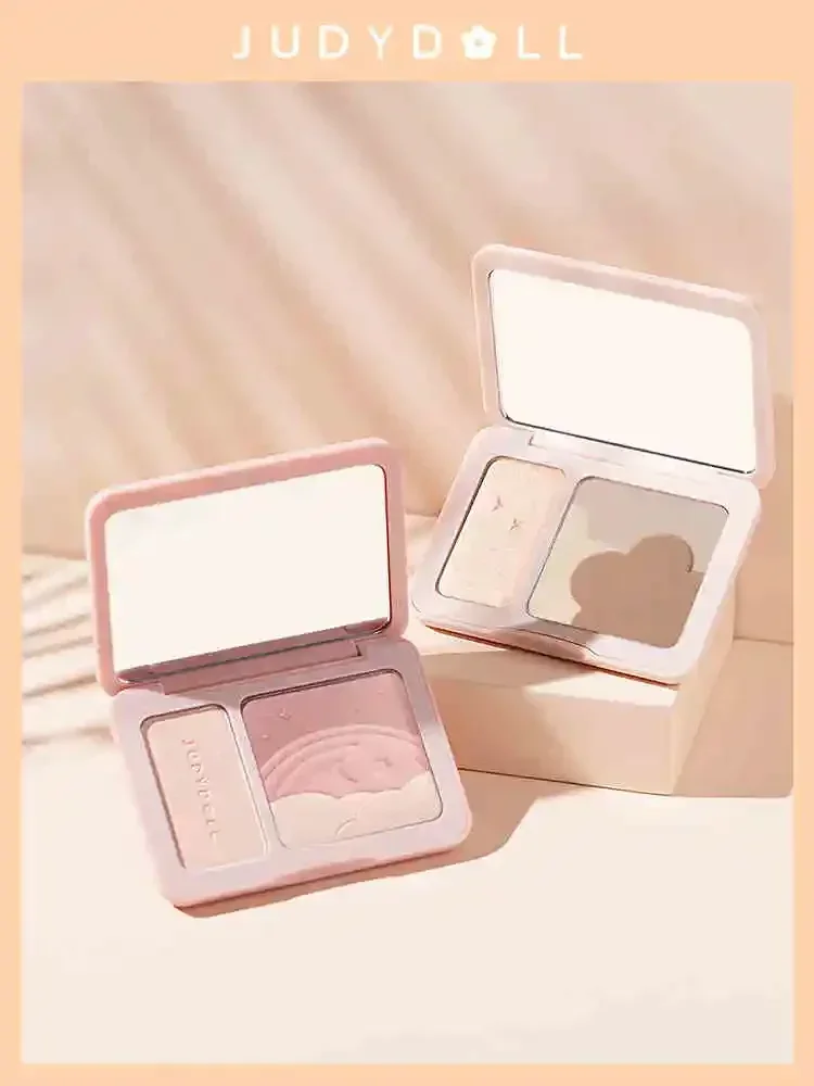 Judydoll Bronzer en Contour Blush Palette Neusschaduw Blusher Gezichtsvitaliteit Naakte make-up Natuurlijke kleurweergave Langdurig
