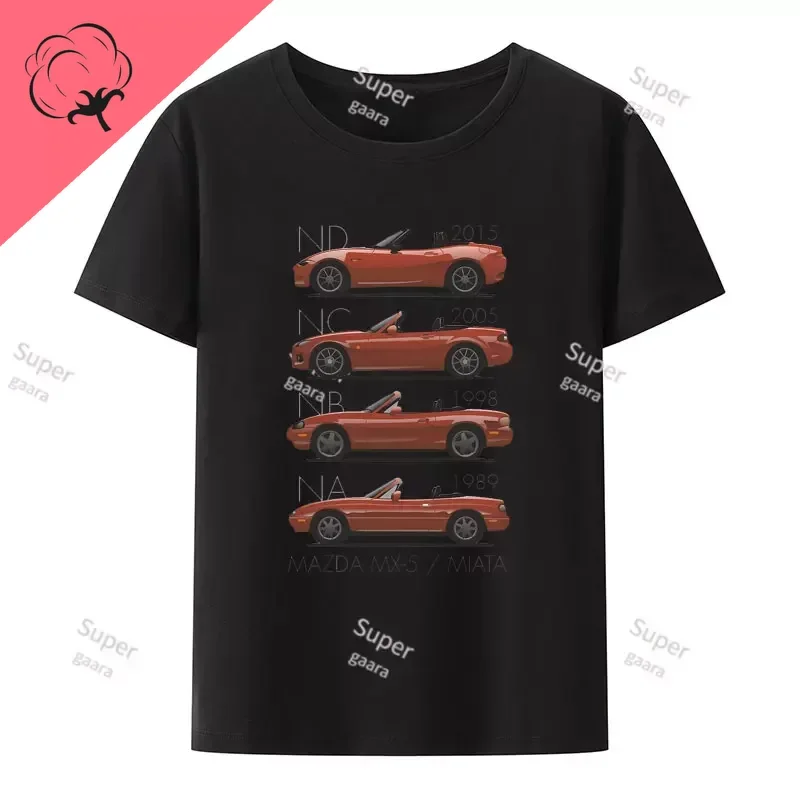 Initial D JDM MIATA MX5 Theme 100%Cotton Mens Clothes Tshirts Graphic T Shirts Tees Shirt Women Y2k Streetwear Short Sleeve Tee