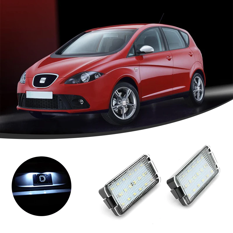 2Pcs/set Canbus Car LED Number License Plate Lights for Seat Altea 2004 2005 2006 2007 2008 2009 Car Accessories