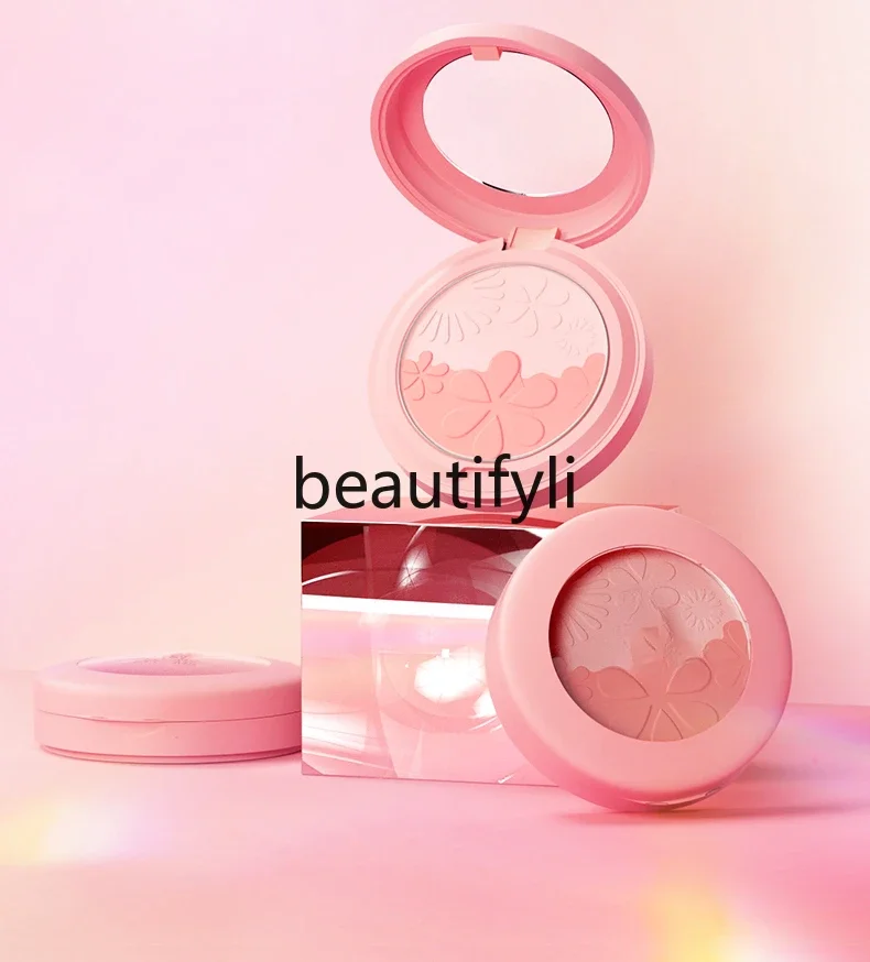 

Two-color blush, natural nude makeup, pearlescent glitter, sun-red vitality girl, brightening skin tone and grooming