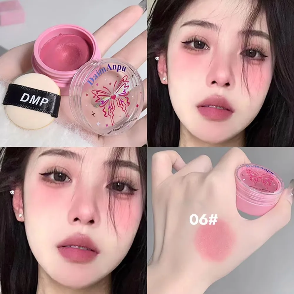 Natural Air Feeling Cream Blusher Swelling Color Matte Cheek Blush Cream Girlish Blush Long-Lasting Blush Makeup