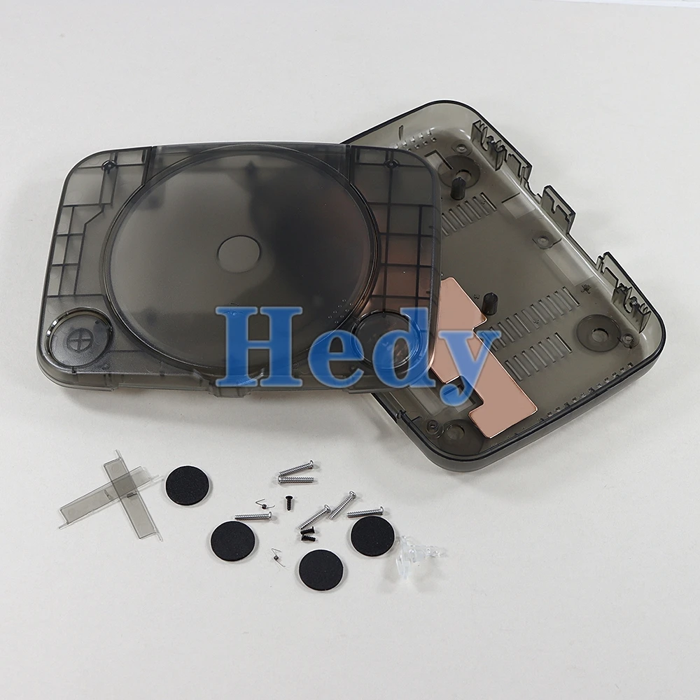 Estojo transparente transparente para PlayStation, PS1 Shell, console de jogos PSX com parafusos, conjunto completo, 5 peças