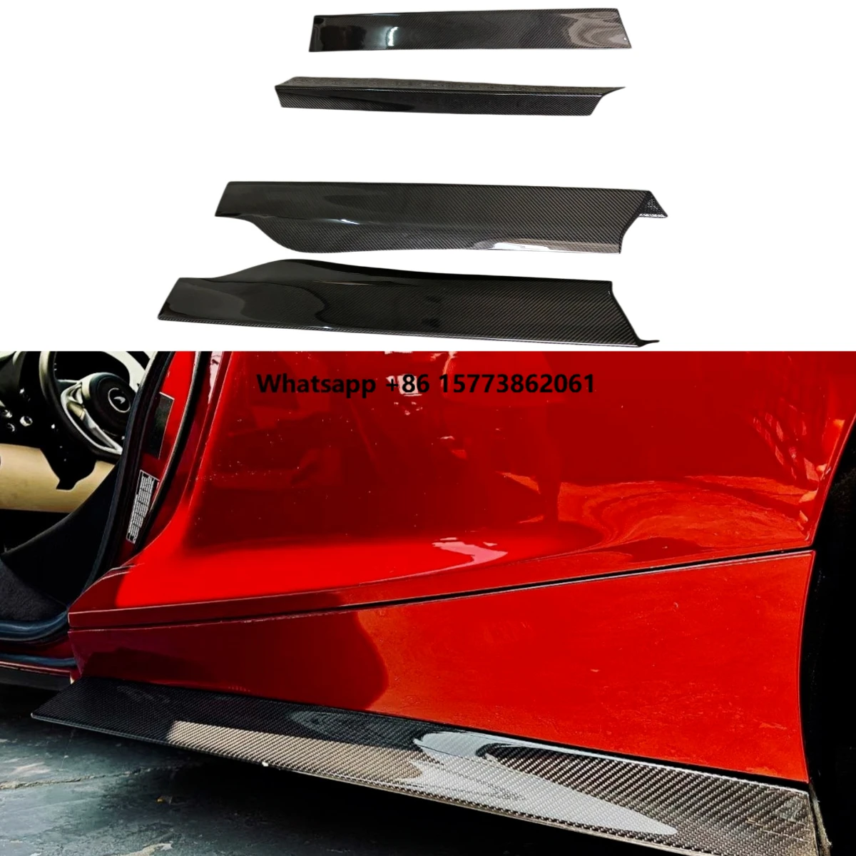 For McLaren Upgrades N Style Dry Carbon Fiber Side Skirt with Skirt Edge for McLaren GT