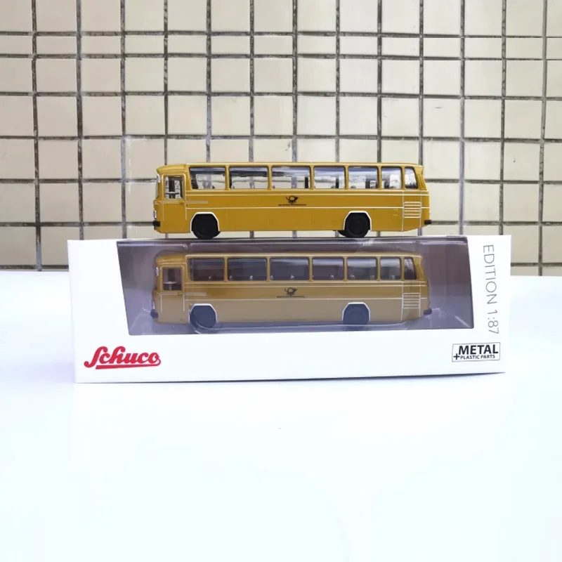 1:87 Scale 1965 Benz MB O302 DP Bus Travel Simulation Alloy Car Model Static Display Collectible Toy Gift Souvenir Decoration