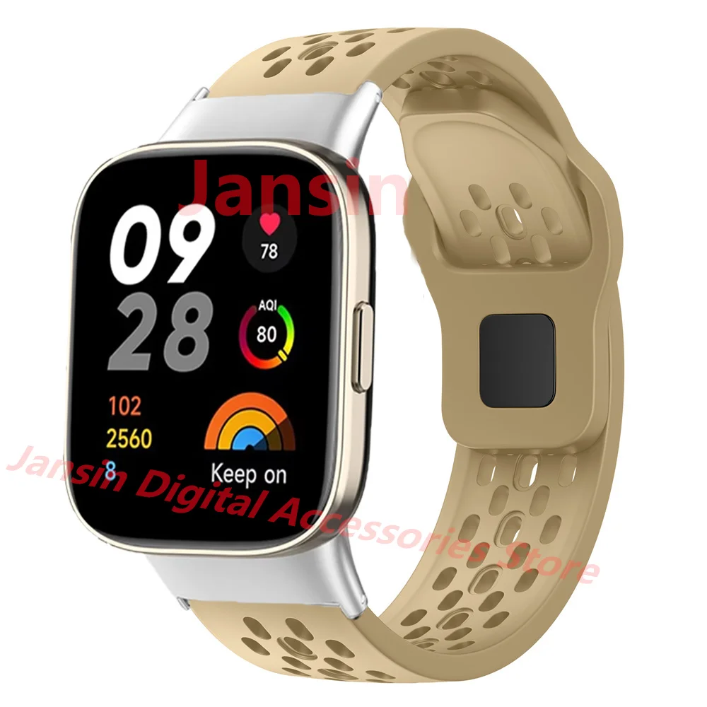 Banda respirável para redmi relógio 3 cinta de metal conector acessórios banda para xiaomi redmi relógio 3 pulseira substituível