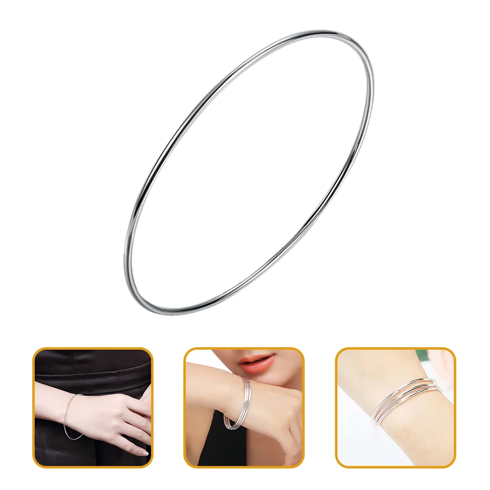 

6 Pcs Simple Bracelets Girl Figurines Decoration Minimalist Bangle Aperture Woman Mother for Daughter