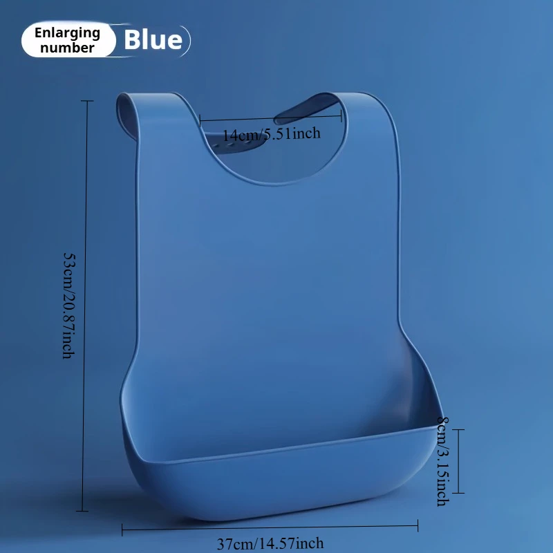 Adult Bibs Waterproof Food-Grade Bibs with Pocket Eating Aid for Elderly Men And Women Portable Large Silicone Tableware Access