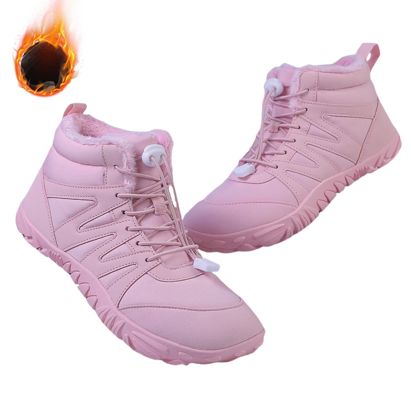 

Женские и мужские зимние ботинки, зимняя обувь, ботильоны без шнуровки, противоскользящие водонепроницаемые уличные кроссовки на меховой подкладке