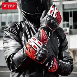 Motowolf Motorcycle Gloves Genuine Leather GM3 Men's Windproof  Touch screen Long Version Fall Resistant Motocross Racing Gloves