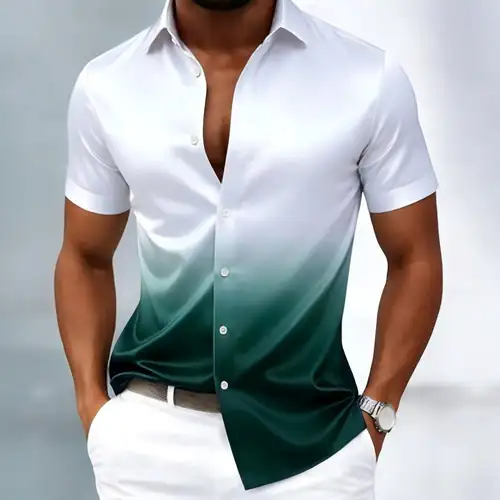 Men's Gradient Color Shirt Designer Casual Wear, Soft and Comfortable Autumn and Winter Fashion Casual Daily Holiday Summer and - Image 7