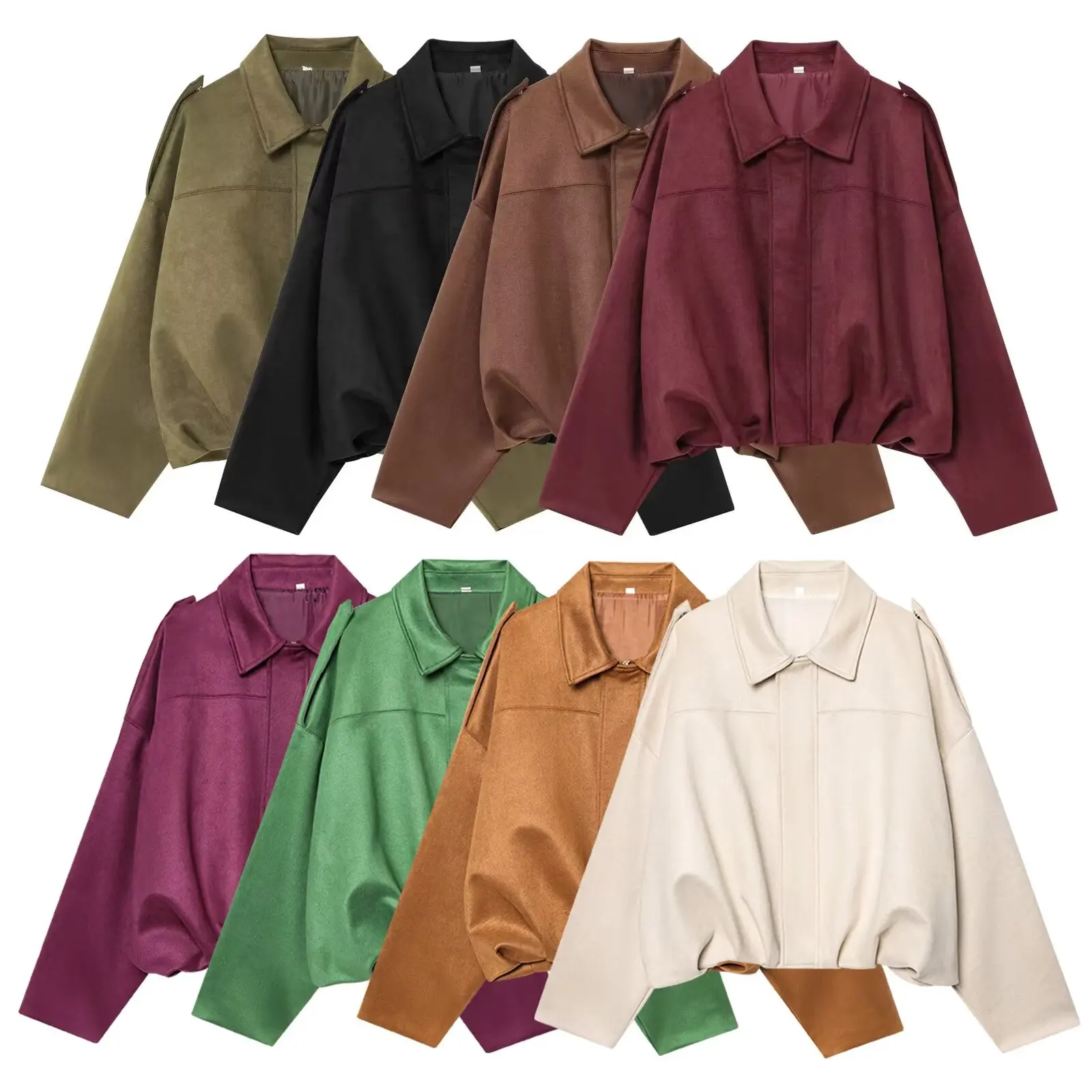 

European and American style 2025 hot-selling suede texture fashionable and versatile loose casual jacket