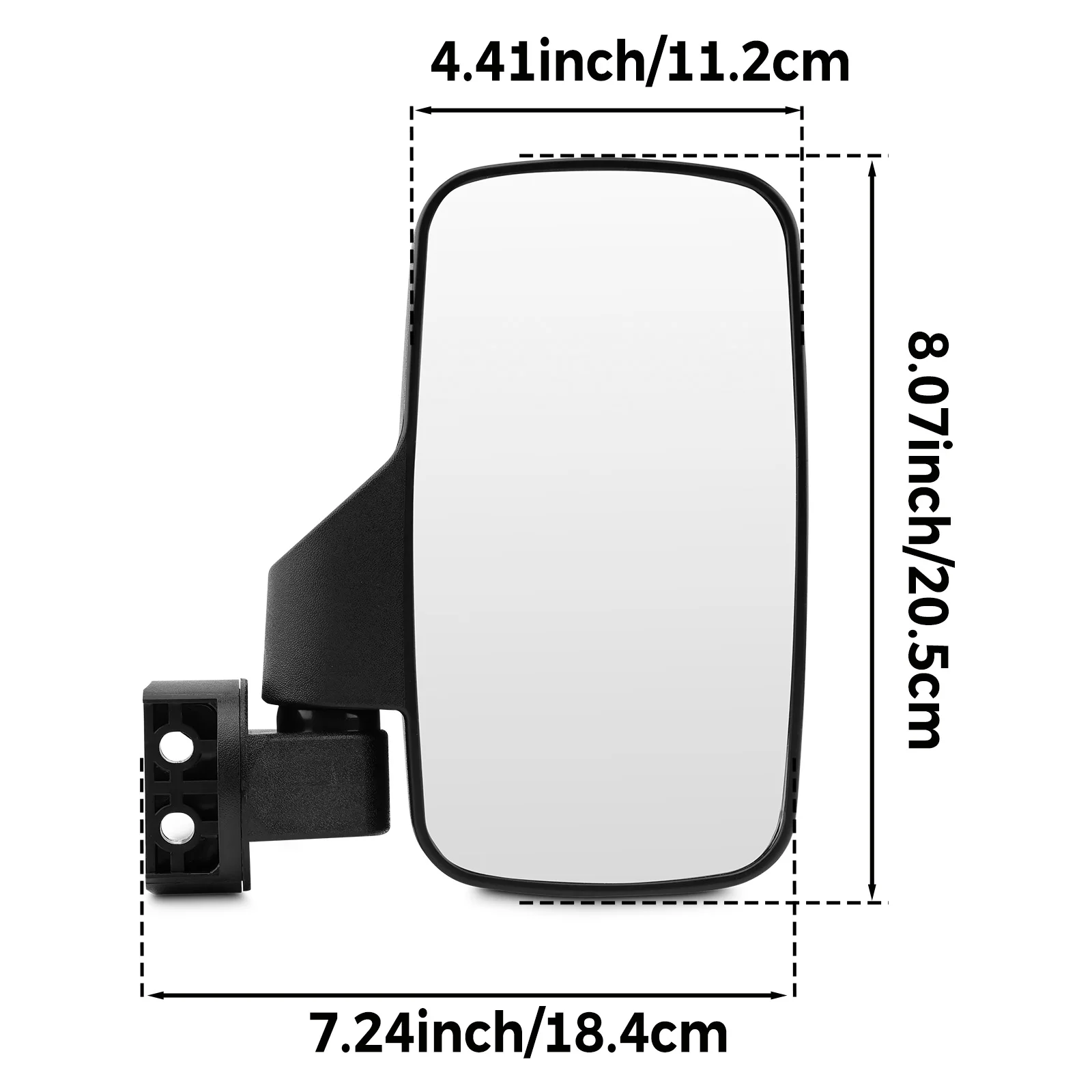 2PCS UTV Rearview Mirror Side Mirror Accessories with  1.75\
