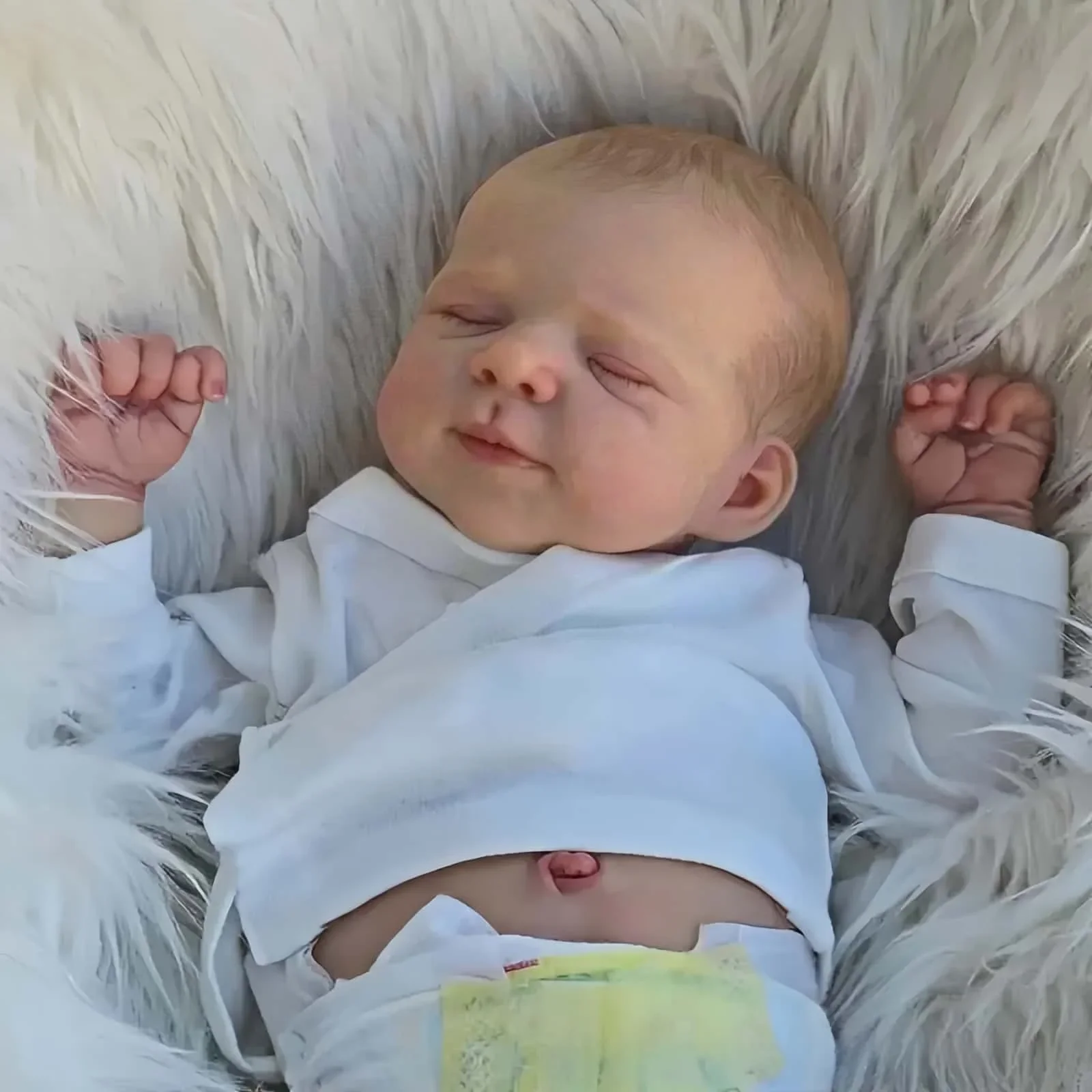 리스베크 19인치 이미 페인팅된 완성된 리본 베이비 돌 - 수제 리본 프리미 베이비 신생아 장난감 선물 소녀 인형