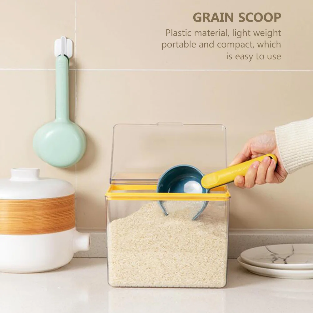 

3pcs Rice Scoop Plastic Large Cookie Abs Multi Purpose Grain Storage Kitchen Helper Beautiful Colors Comfortable H