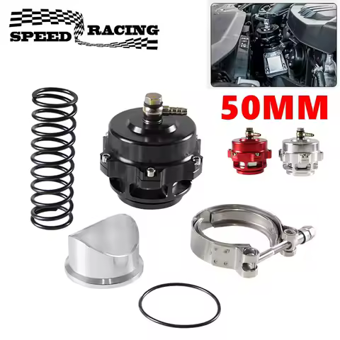 Universal Turbo Blow Off Valve 50mm BOV With Weld On Aluminum V-Band Flange 6PSI+18PSI Springs
