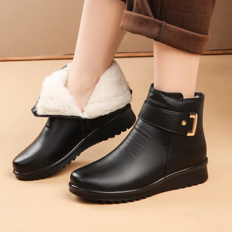 

Women's Boots Women's Ankle Boots With Fur Winter Shoes Women Low Heels Winter Boots Snow Waterproof Botas Mujer Winter Footwear
