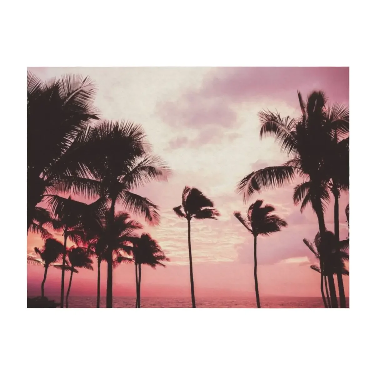 

Pink Palm Paradise Throw Blanket Single Thins cosplay anime Sleeping Bag Blankets