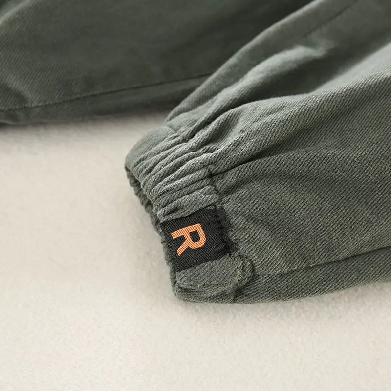2026 Frühling Herbst Jungen Einfarbige Cargo-Hosen Koreanischer Stil Mode Vielseitige Lässige Lange Hosen Trendige Kinderkleidung – Detail 8