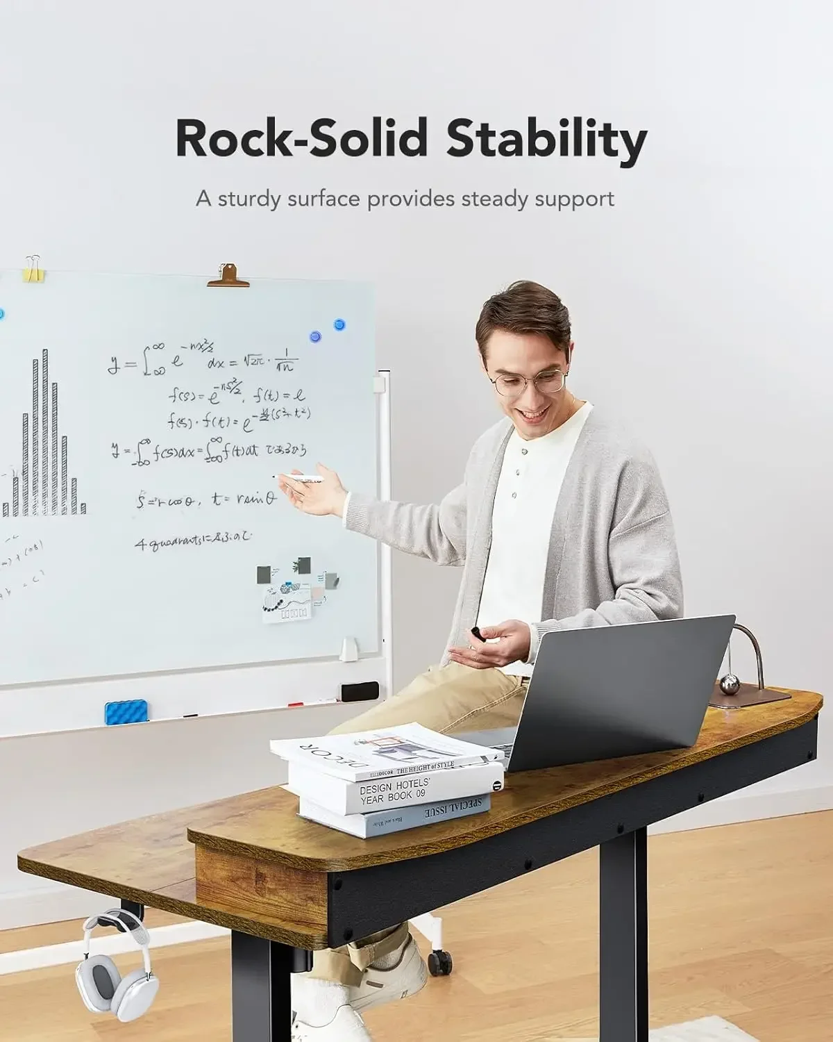 48″ x 24″ Electric Standing Desk with 2 Drawers, C-Clamp Mount Compatible, Height Adjustable Computer Desk