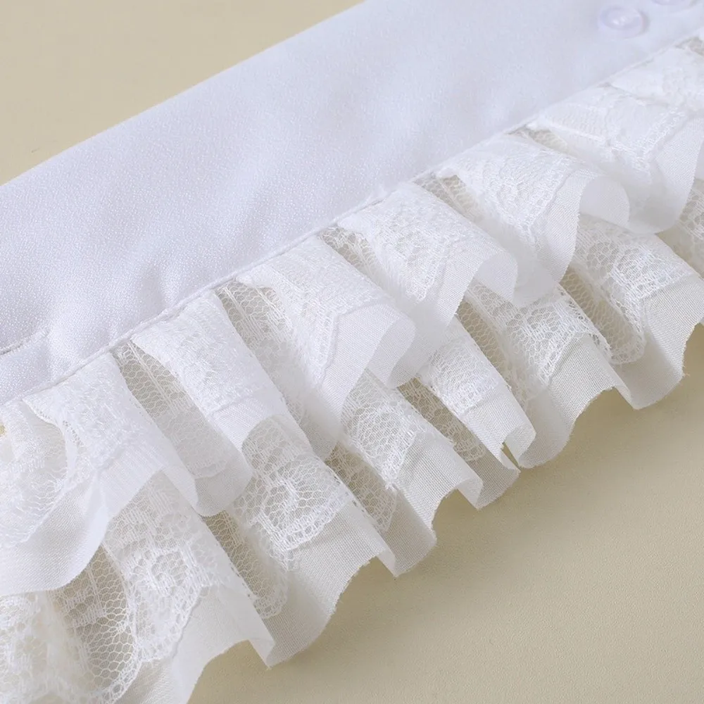 

Новые съемные белые кружевные манжеты, плиссированные кружевные манжеты с цветочным принтом, браслет с рюшами, манжеты для свитера, женские аксессуары