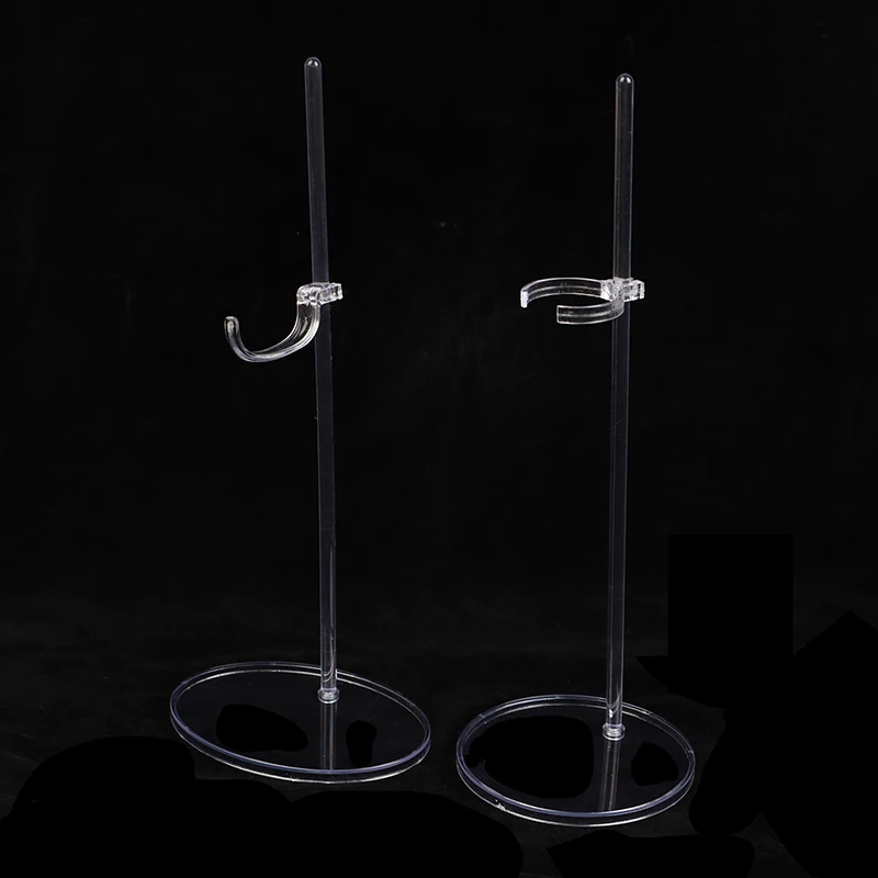 Acrylic Doll Holder Stands Transparent 30cm Figure Display Waist Foot Support Rack Bracket For 1/6 Doll Toys Show