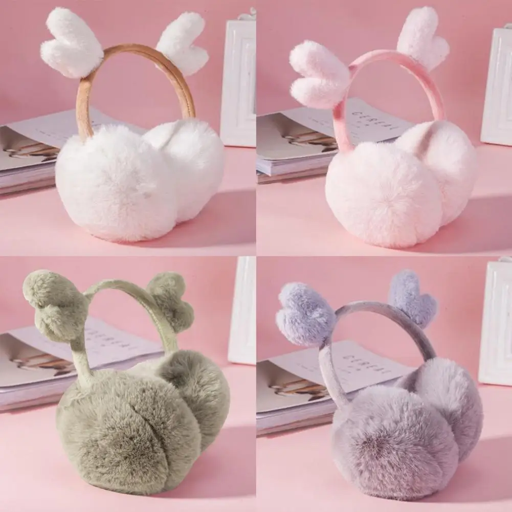 สาวญี่ปุ่น Earmuffs Furry Faux กระต่ายขนสัตว์ Muffs หูสําหรับผู้หญิงน่ารักกวางหูอุ่น Plush ฤดูหนาวหูคริสต์มาส