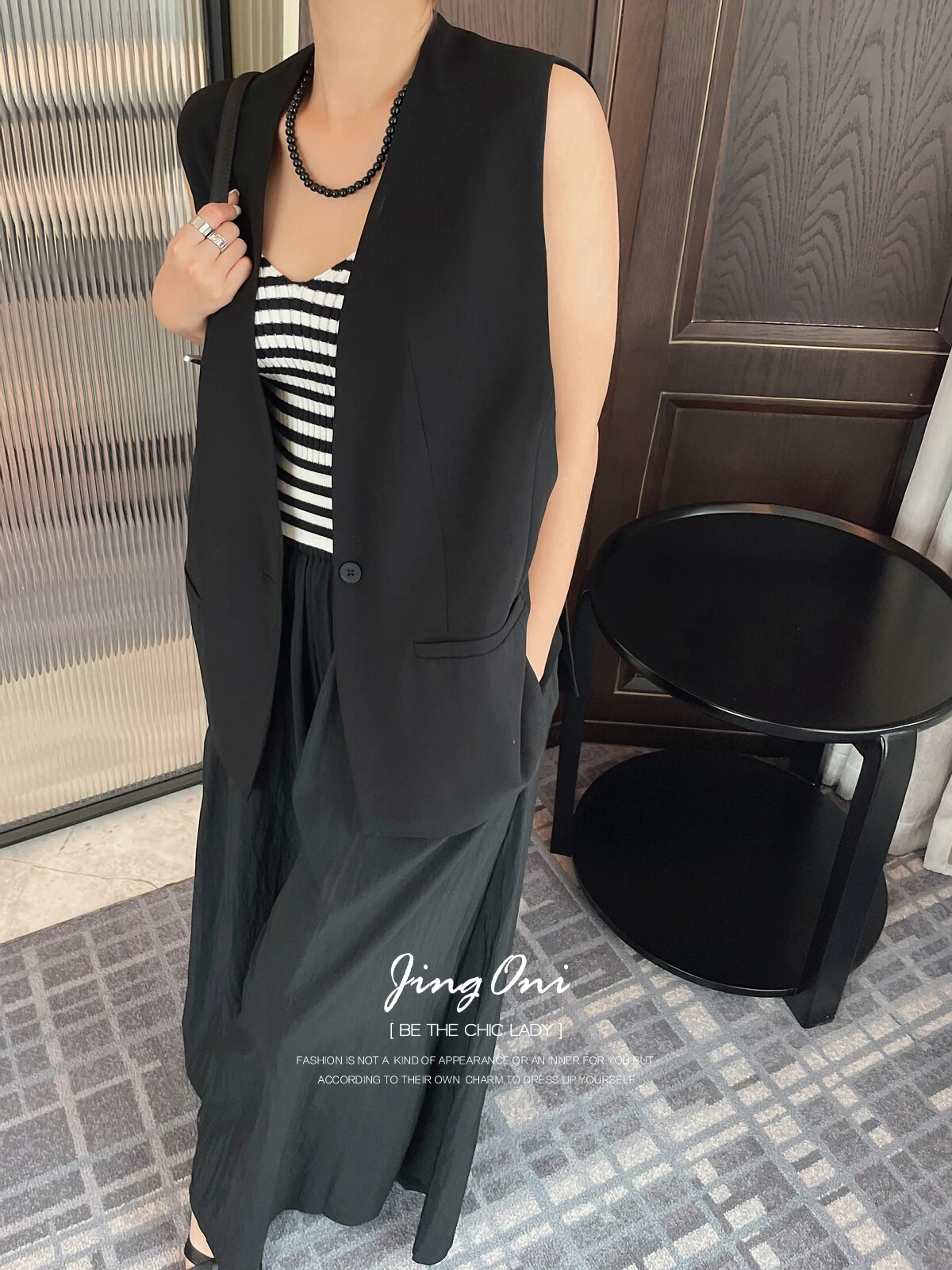 

Black Vest Tailored Coats Women Clothing 2024 Summer Fashion Korean Style Sleeveless Jackets New Outerwear Elegant top Suit Chic