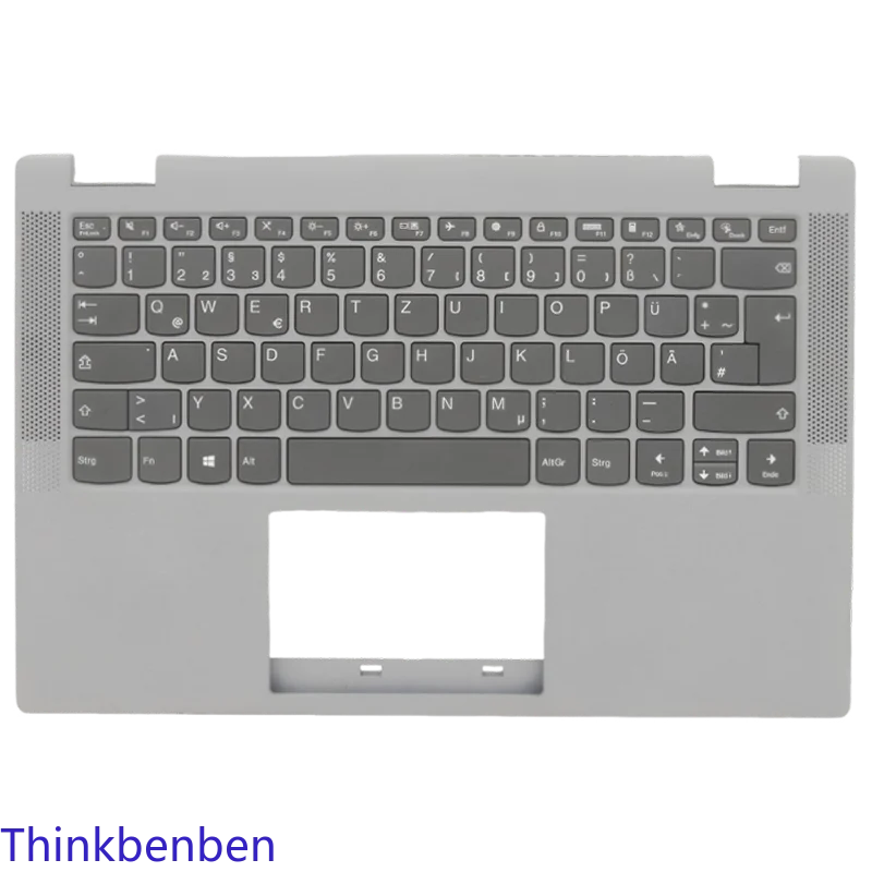 

DE German Platinum Grey Keyboard Upper Case Palmrest Shell Cover For Lenovo Flex 5 14 14ALC05 14ARE05 14IIL05 14ITL05 5CB1C19366