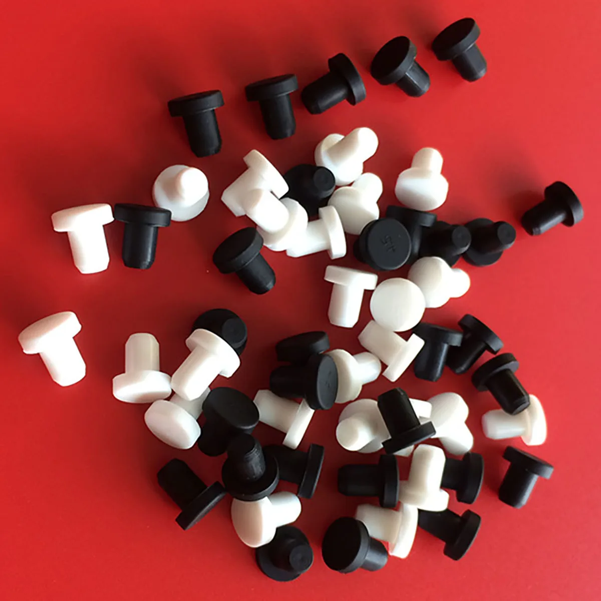 10/20/30Pcs Silicone Rubber Stoppers 5.8/6/6.3/6.5/6.8/7mm Solid/with Bore Black T-shape Bore End Caps Inserts Seal Plugs