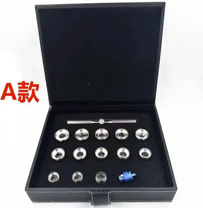 High quality leather box 15PCS 5537 Open RLX&TUR toothed pattern watch cover repair tool 304L Watch Case Back Opener