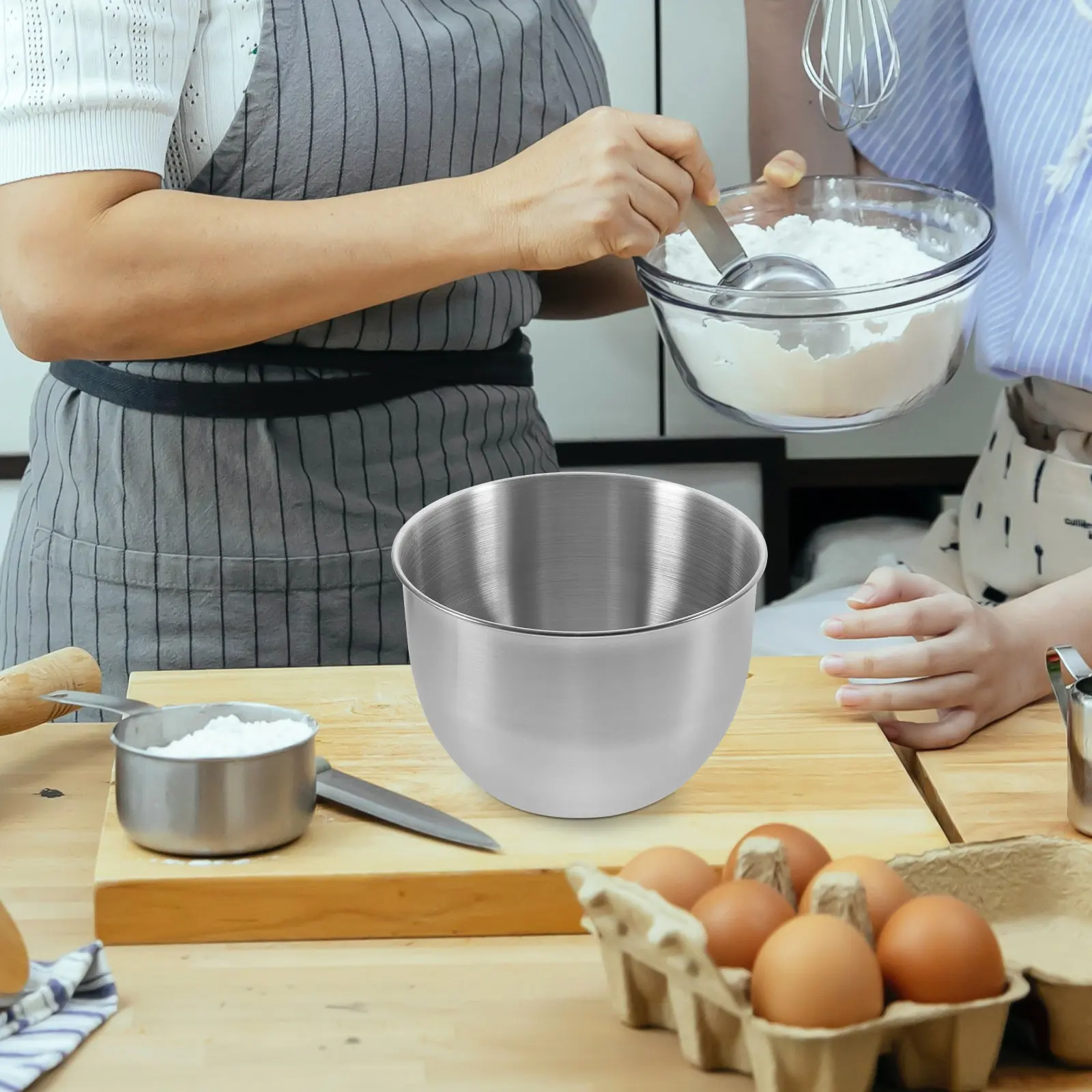 Deep Stainless Steel Mixing Bowl Thick Metal Kitchen Bowl for Baking Cooking Dough Salad Meal Prep Food Storage Marinate