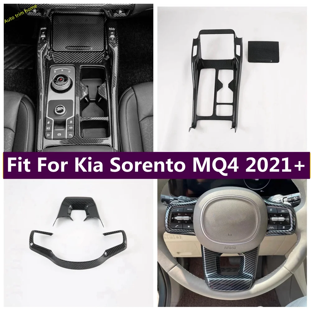 

Car Stalls Center Control Gear Shift Decor Panel Steering Wheel Button Cover Trim For Kia Sorento MQ4 2021 2022 2023 Accessories