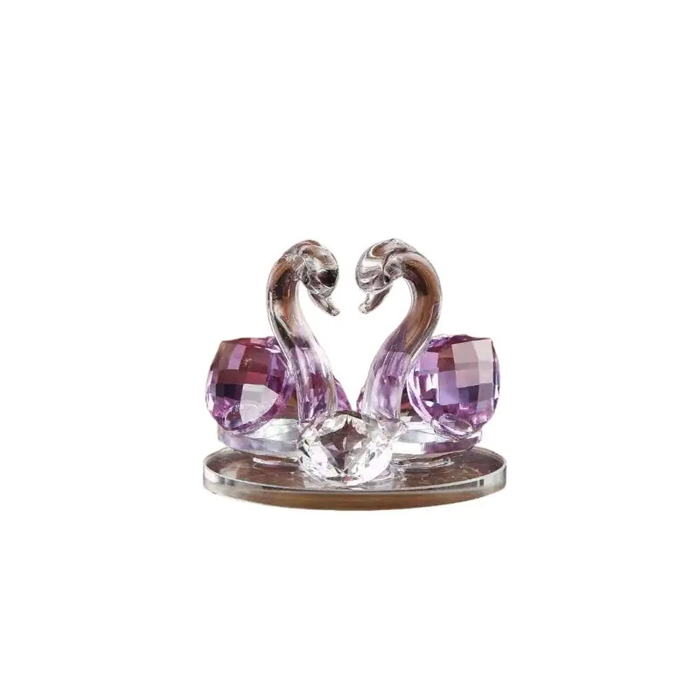 

High-end Deodorization Home Decor Children's Gift Diamond-encrusted Animal Ornament Crystal Swan Car Accessories Swan Figurine