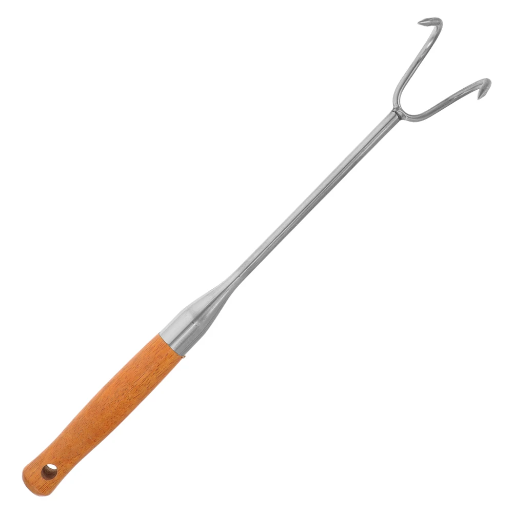

Outdoor Cooked Food Hooks Meat Butcher Deep Fryer Bbq Turner Stainless Steel Thickened Hook Design Portable Lightweight Compact