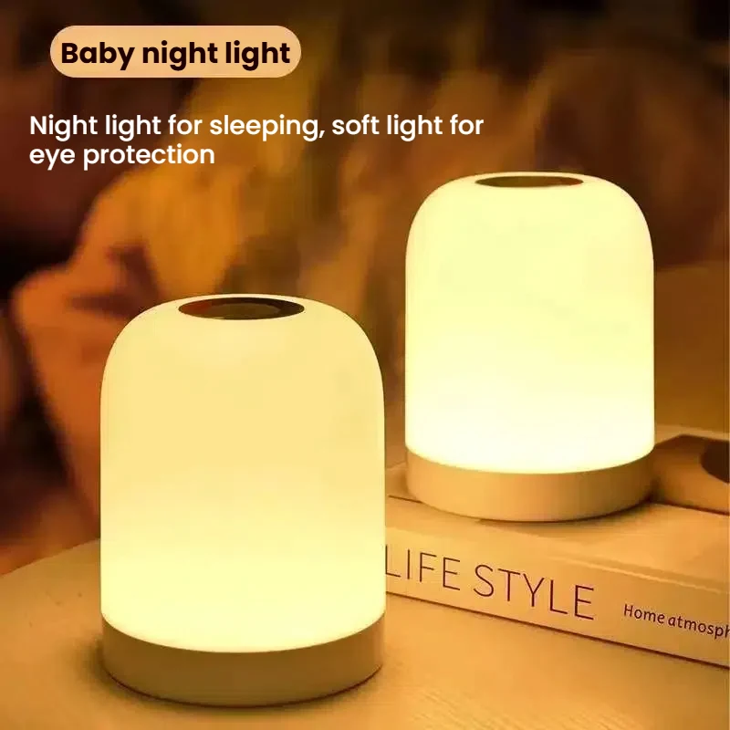 

Nice Rechargeable LED Night Light With Ultra Long Battery Life Of 360 ° Touch Three Color Dimming Suitable For Study/bedroom/des