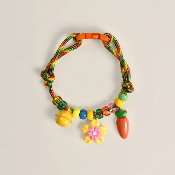 애완동물 비즈 목걸이 액세서리, 피부 친화적인 로프 목걸이, 분실 방지를 위한 개와 고양이 벨 목걸이