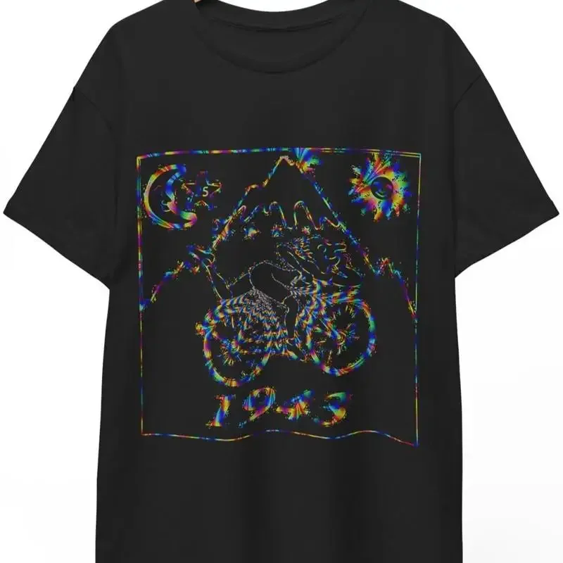 Trippy Cycling T Shirt Psychedelic Mountain Ride Graphic Tee