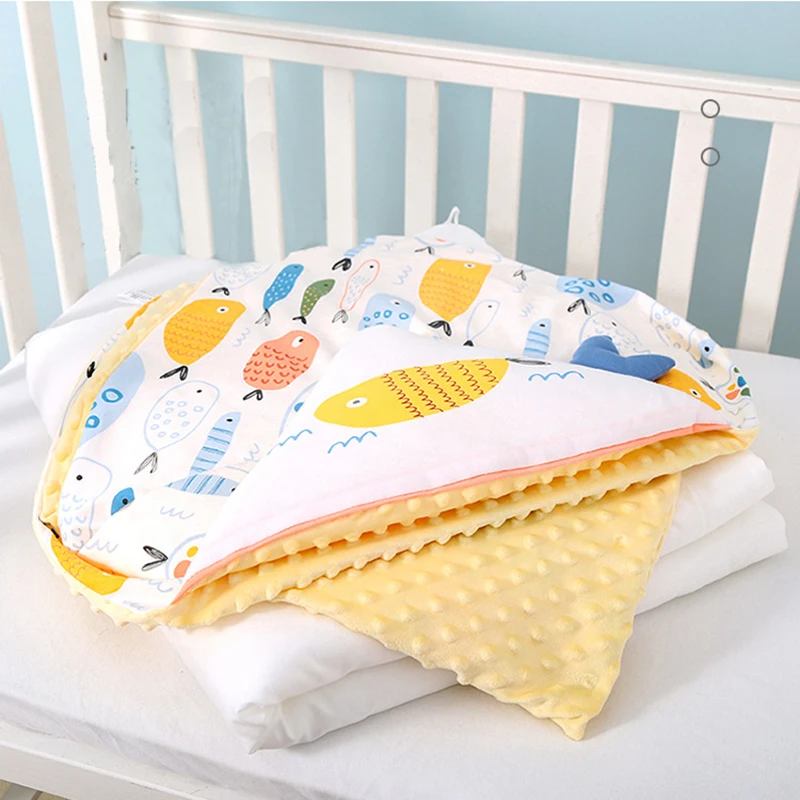 Baby Swaddle 90x90cm Baby Blanket Thick Warm Velvet Envelopes For Newborns Infant Wrap Baby Bedding Sleeping