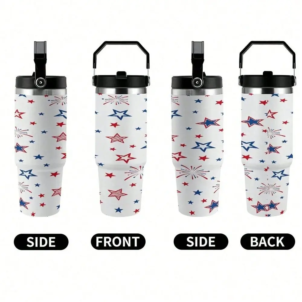 30oz Sunflower Stainless Steel Insulated Tumbler With Lid & Straw, Reusable Travel Gym Coffee Mug, Aesthetic Outdoor Drink Cup