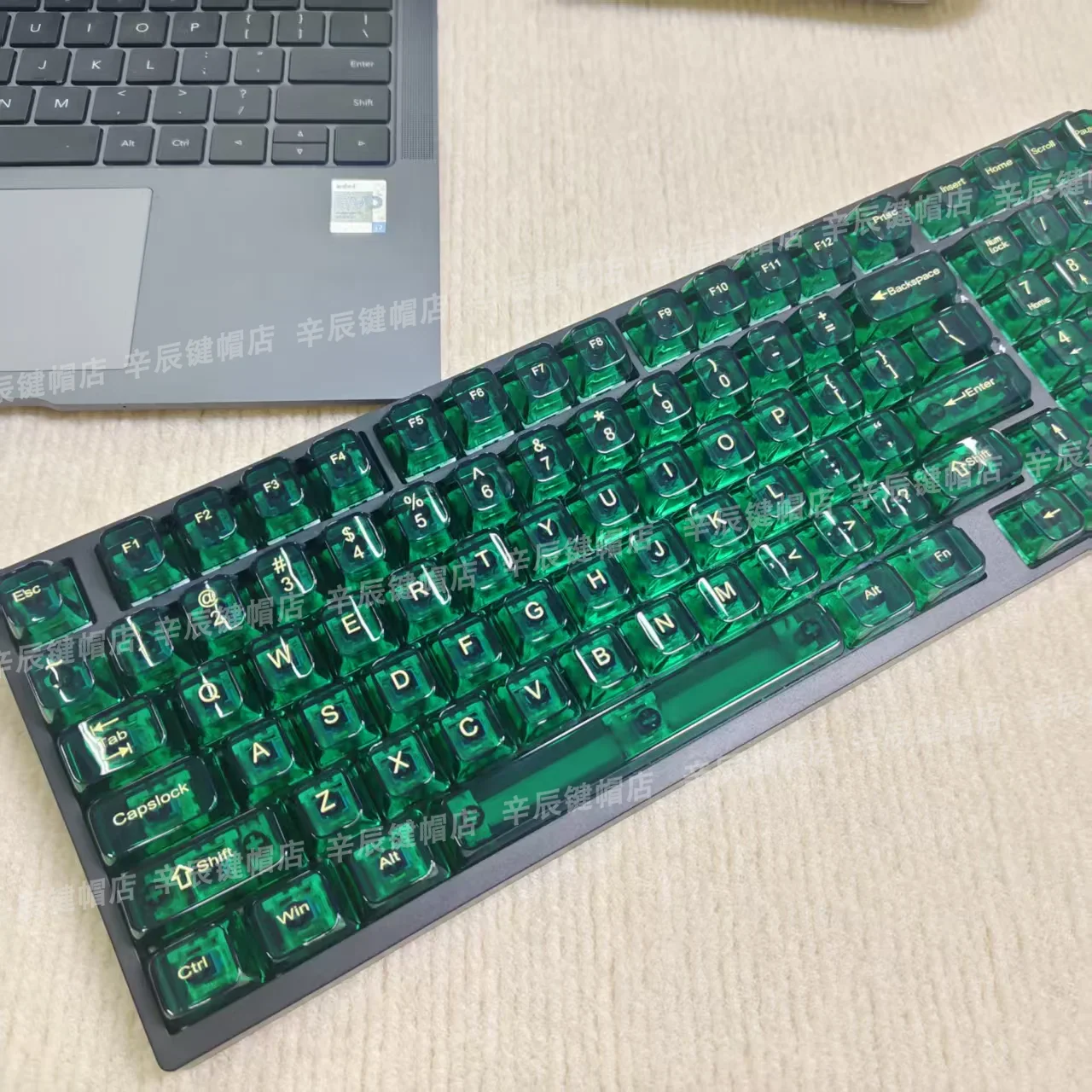 Nouveau 115 touches translucides Keycaps PC PBT Keycaps vert profil MDA pour MX Switch Keycap pour clavier mécanique touches de jeu