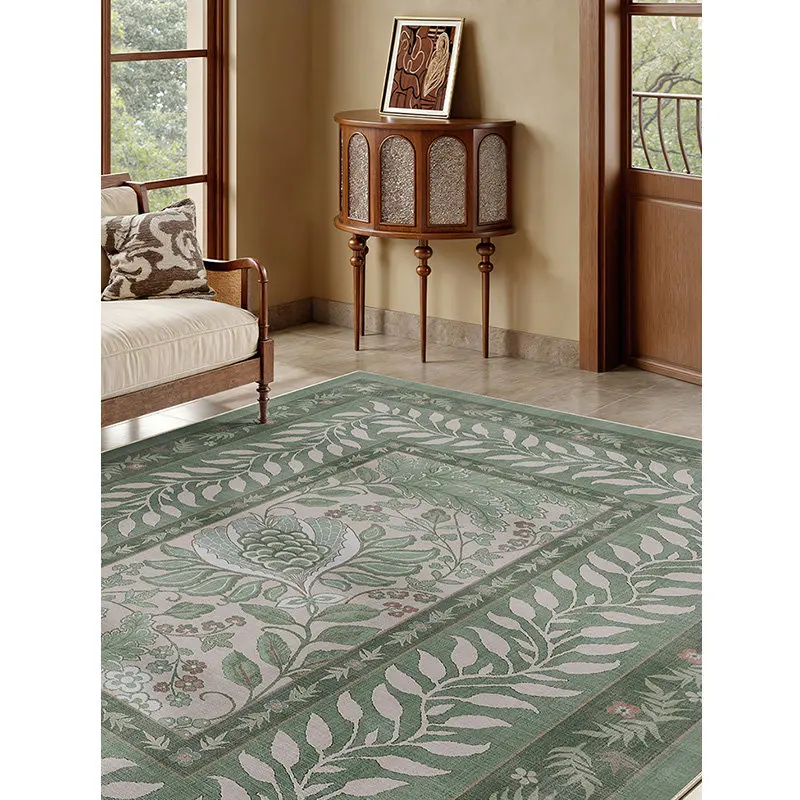American Green Living Room Sofa Carpet Antiskid Foldable Washable Bedroom Floor Mat Turkish Style Thin Easy to Clean Office