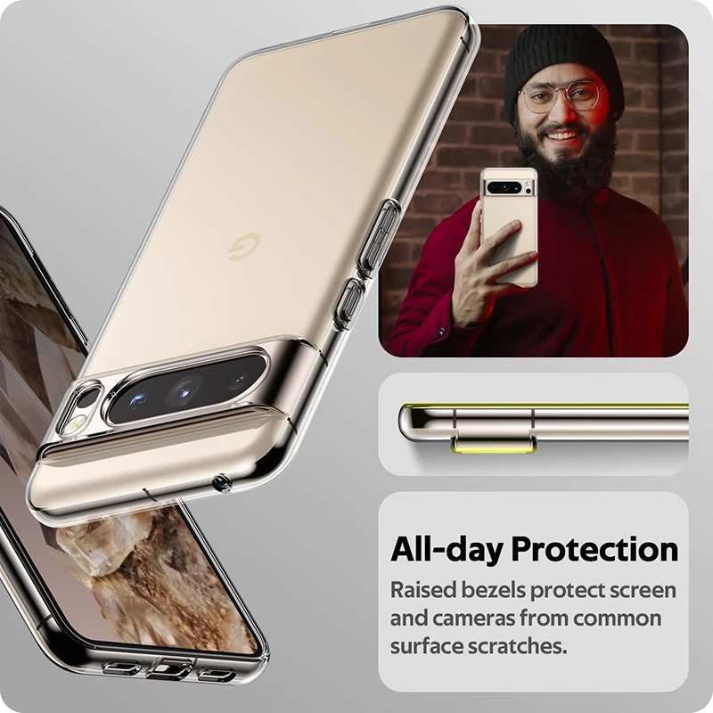 Original Clear Silicone Case For Google Pixel 8 Pro Case For Pixel 8 Pro 7A 7 Pro 6 6A 7A Shockproof Ultra Thin Back Cover Funda