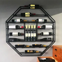 Wall Mounted Wine Rack para Restaurante, Dinning Room Corner, Vintage Display Shelving, armário de vinho, armazenamento, Szafki Bar Móveis