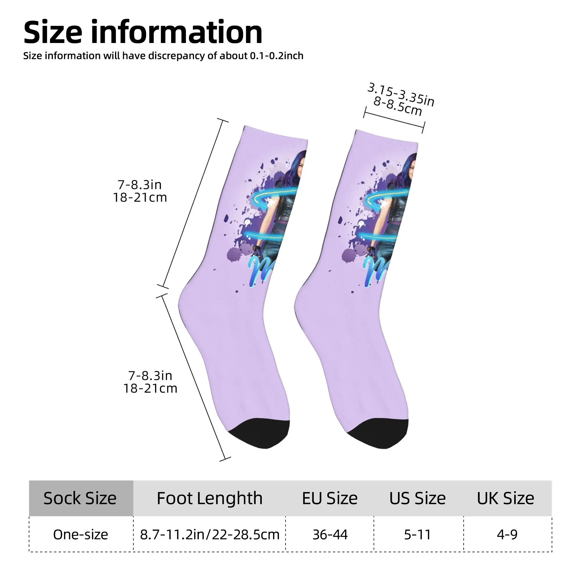Mal Descendants 3 Socks Harajuku Sweat Absorbing Stockings All Season Long Socks Accessories for Man Woman Christmas Gifts