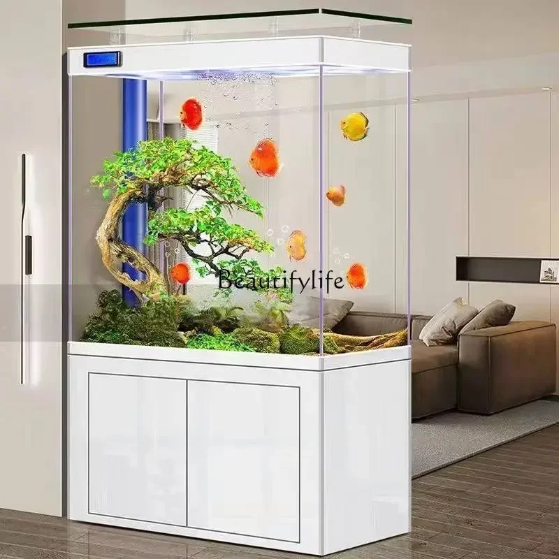 

FG-Light роскошный нижний фильтр для аквариума, входная перегородка для гостиной, экологический ультра-белый аквариум без воды