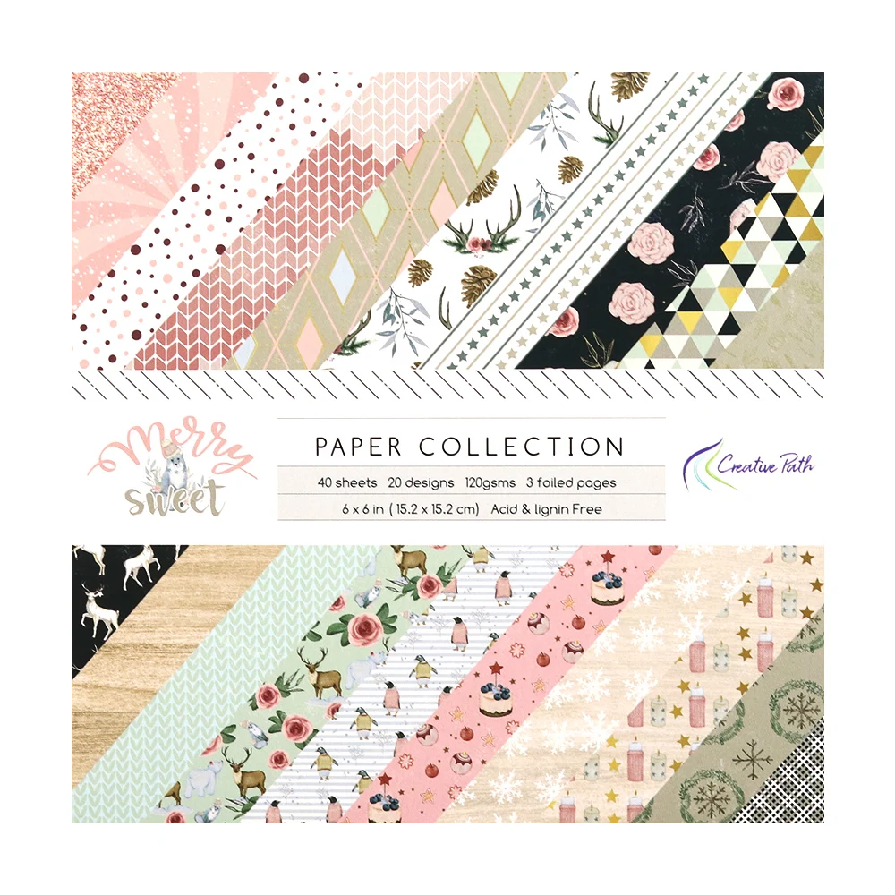 Creative Path 6x6 scrapbookpapierblok met bloemenpatroon, decoratief papier voor journaling, 6 inch scrapbooking achtergrondpapier voor knutselprojecten