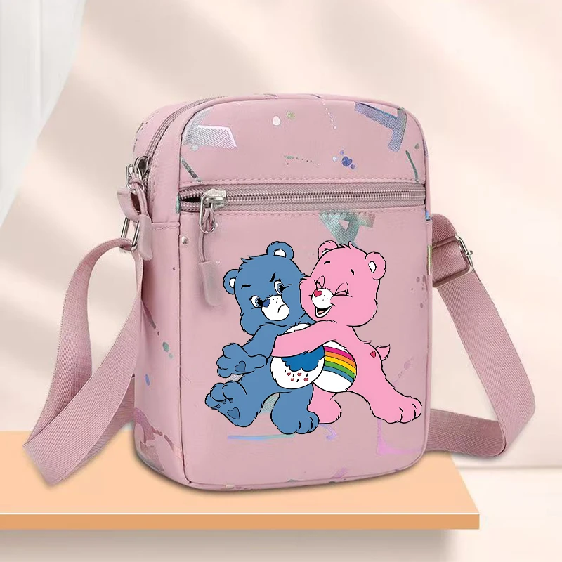 Neue Care Bears Mädchen-Umhängetaschen, Kawaii-Cartoon-Charakter, bedruckte Umhängetasche, große Kapazität, Handtasche, Kinder-Geburtstagsgeschenke