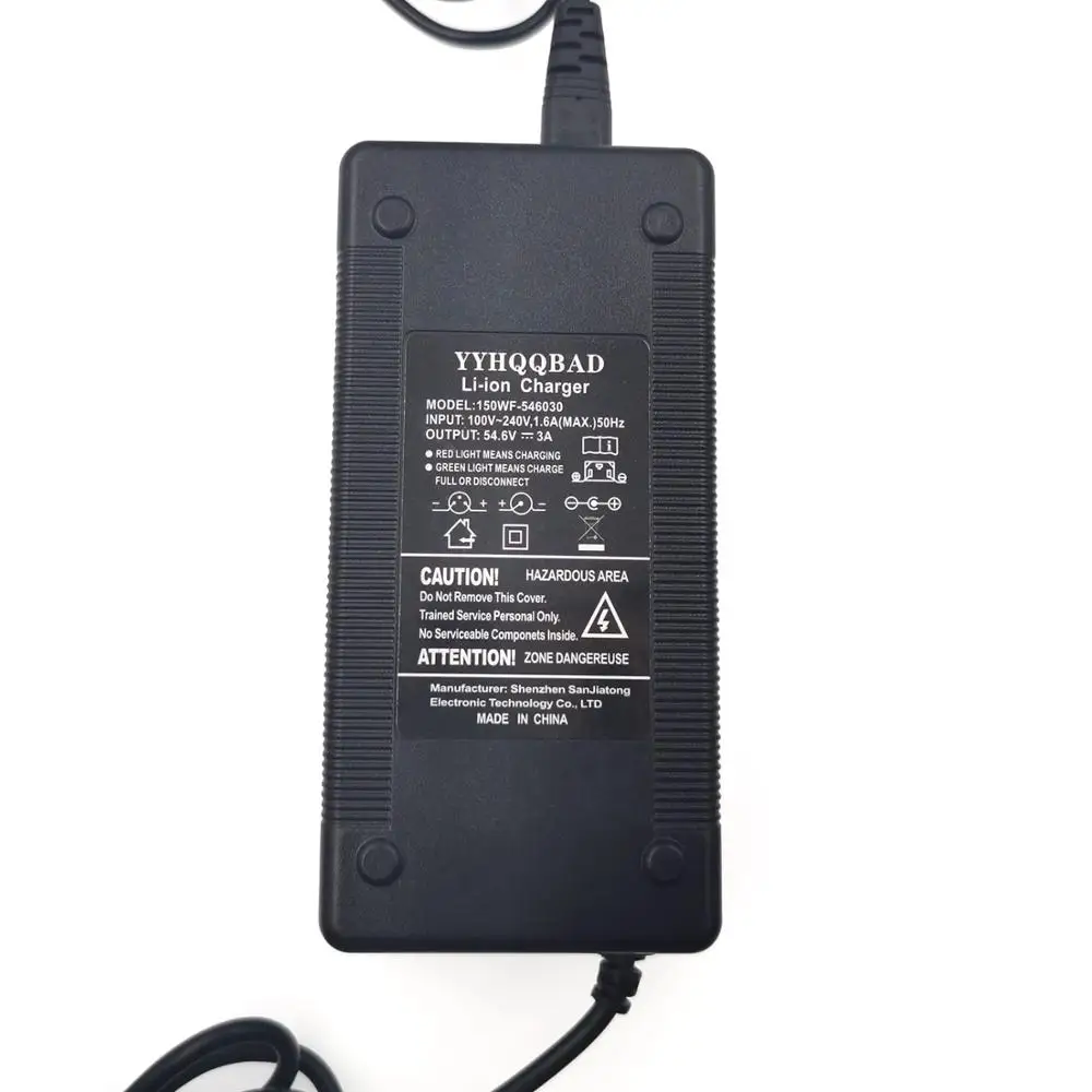 YYHQQBAD 54.6V 3A Battery Charger For 13S 48V Li-ion Battery electric bike Charger High quality Strong heat dissipation